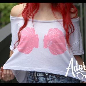 Adorkable mermaid seashell crop top